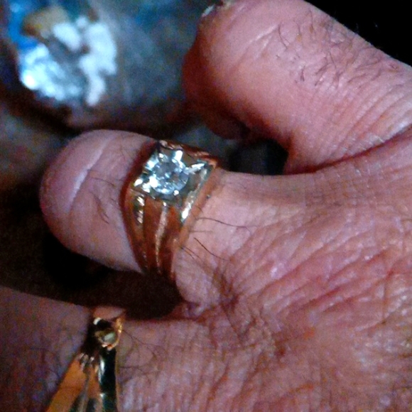 COPY - Classic men's diamond pinky ring 14 karat gold 88-point diamond - Picture 4 of 4